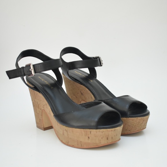 cork chunky heel sandals